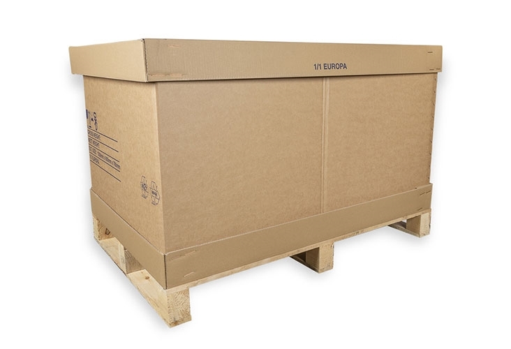 Cardboard Euro Pallet Boxes - With Pallet - 1170 x 770 x 660mm