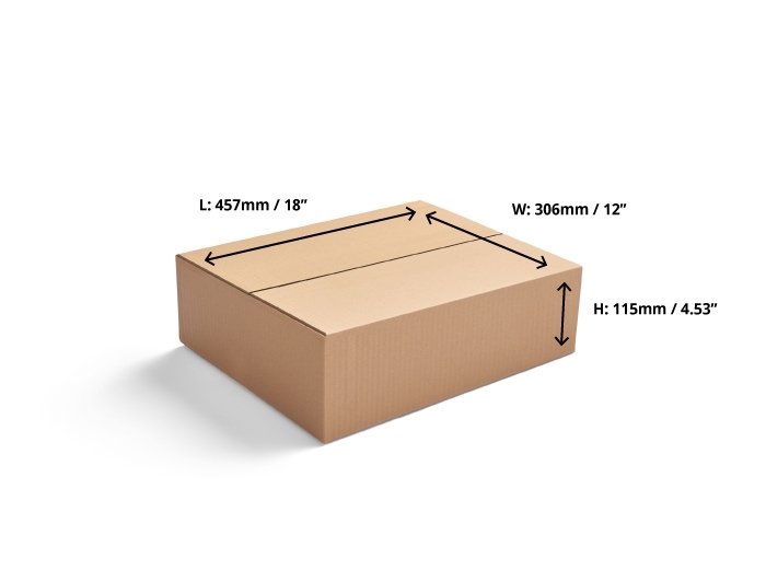 Single Wall Cardboard Boxes - 457 x 306 x 115mm